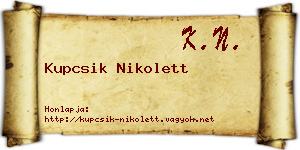 Kupcsik Nikolett névjegykártya